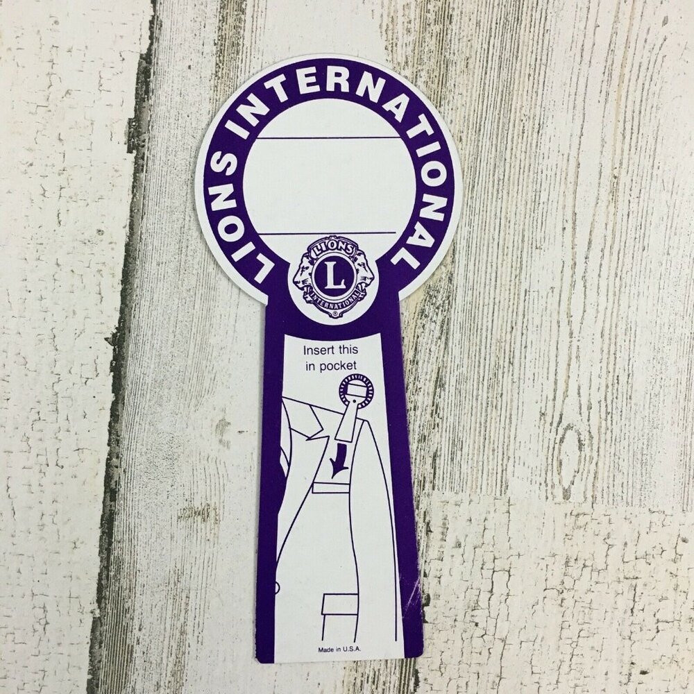 Lions Club International Pocket Sign Vtg Ephemera